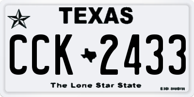 TX license plate CCK2433