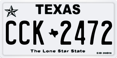 TX license plate CCK2472