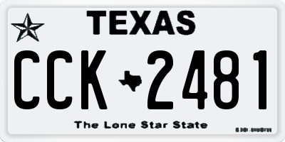 TX license plate CCK2481