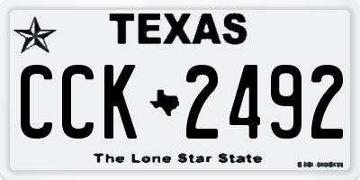 TX license plate CCK2492