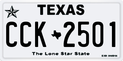 TX license plate CCK2501