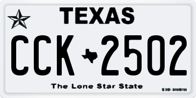 TX license plate CCK2502