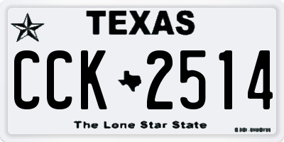 TX license plate CCK2514