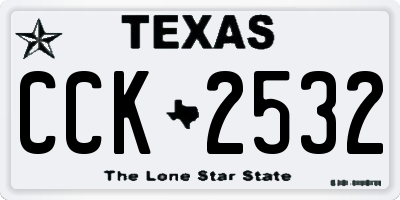 TX license plate CCK2532