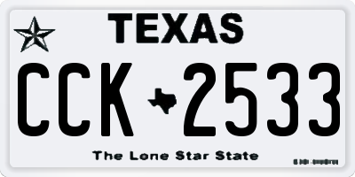 TX license plate CCK2533