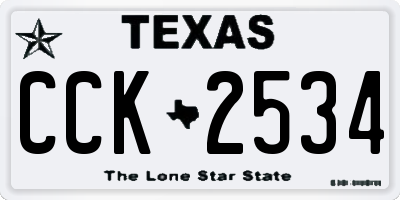 TX license plate CCK2534