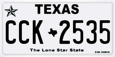 TX license plate CCK2535