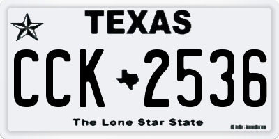 TX license plate CCK2536