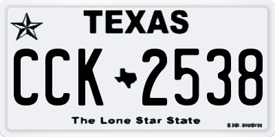 TX license plate CCK2538