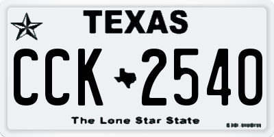 TX license plate CCK2540
