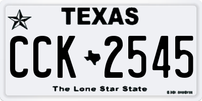 TX license plate CCK2545