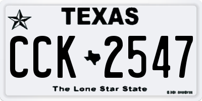 TX license plate CCK2547