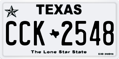 TX license plate CCK2548