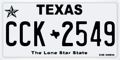 TX license plate CCK2549