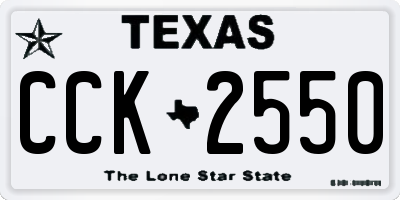 TX license plate CCK2550