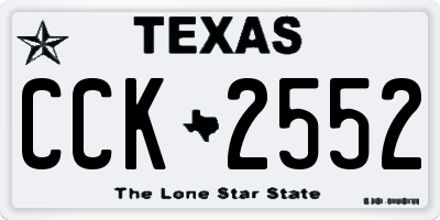 TX license plate CCK2552