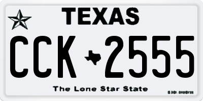 TX license plate CCK2555