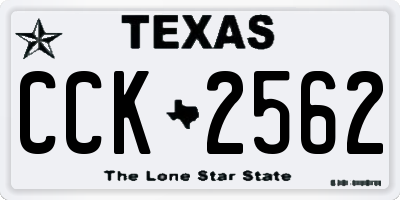 TX license plate CCK2562