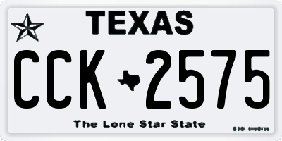TX license plate CCK2575
