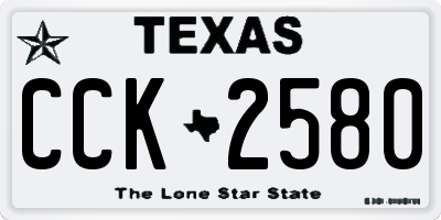 TX license plate CCK2580