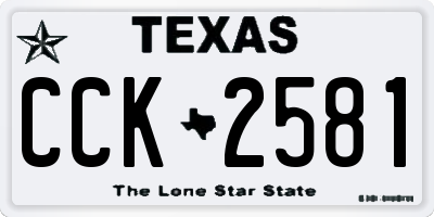 TX license plate CCK2581