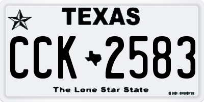TX license plate CCK2583