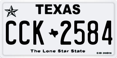 TX license plate CCK2584