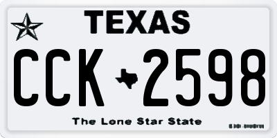 TX license plate CCK2598