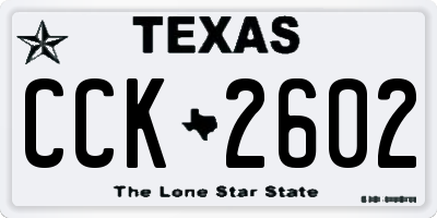 TX license plate CCK2602