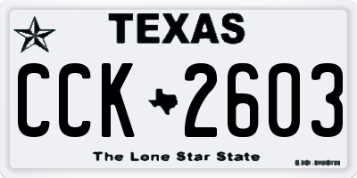 TX license plate CCK2603