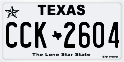 TX license plate CCK2604