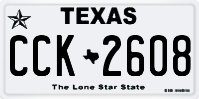 TX license plate CCK2608