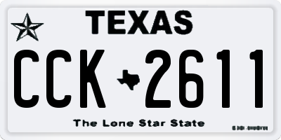 TX license plate CCK2611