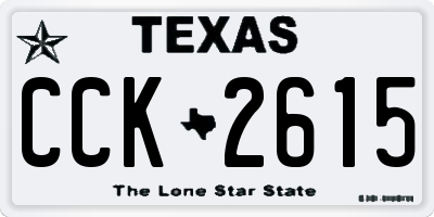 TX license plate CCK2615