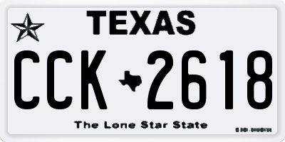 TX license plate CCK2618
