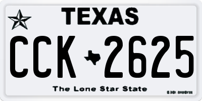 TX license plate CCK2625