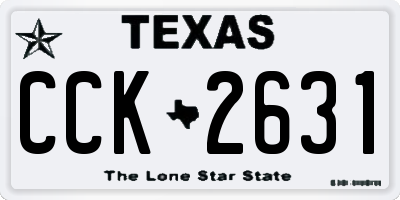 TX license plate CCK2631