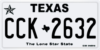 TX license plate CCK2632