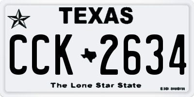 TX license plate CCK2634