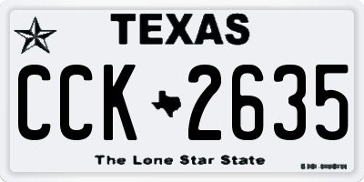 TX license plate CCK2635