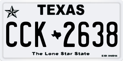 TX license plate CCK2638