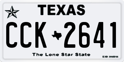 TX license plate CCK2641