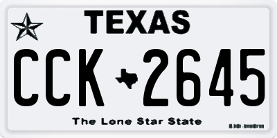 TX license plate CCK2645