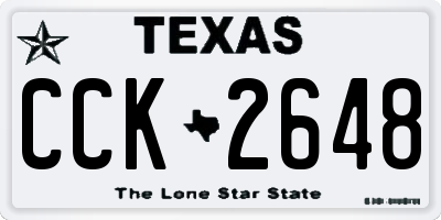 TX license plate CCK2648