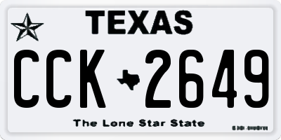 TX license plate CCK2649