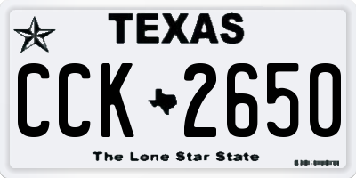 TX license plate CCK2650