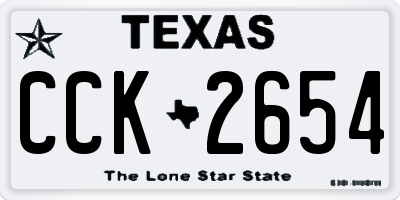 TX license plate CCK2654