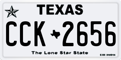 TX license plate CCK2656