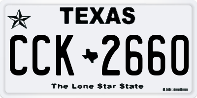 TX license plate CCK2660