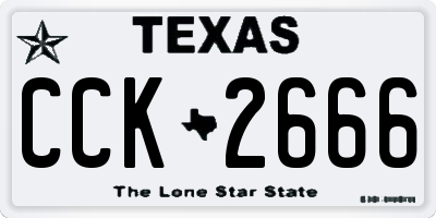 TX license plate CCK2666